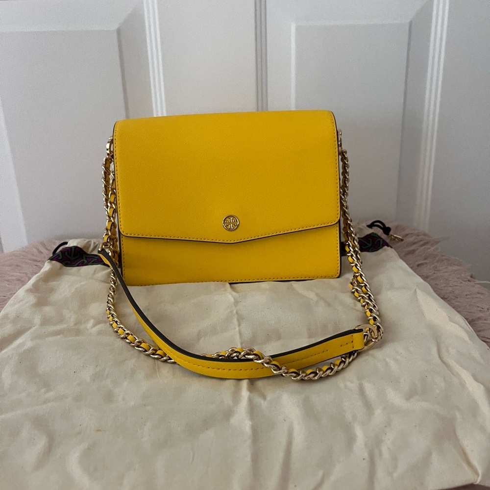 Tory Burch Yellow Robinson Crossbody Bag